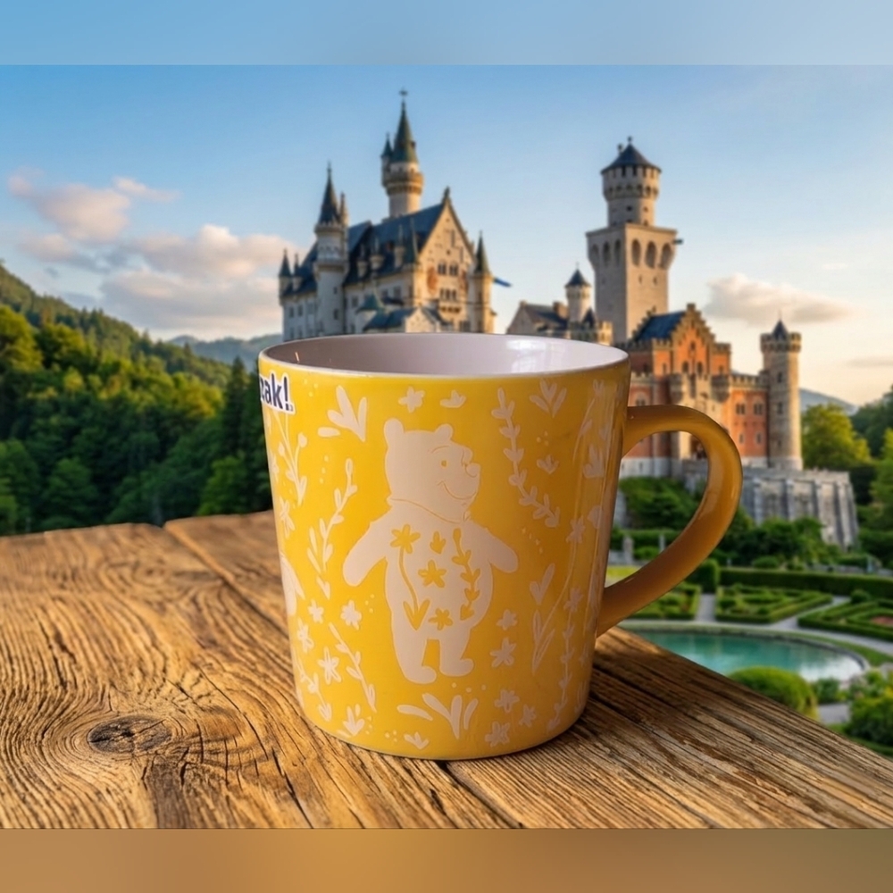 Disney Winnie The Pooh Floral Ceramic Mug- Zak! Creations Cute,Friends,Yellow